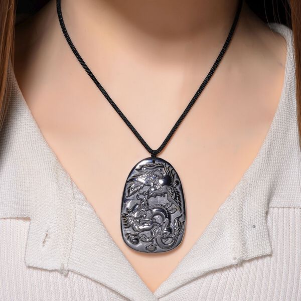 Terahertz Halskette, Drachen und Phönix Motiv, ca. 71 cm, ca. 100.00 ct image number 2