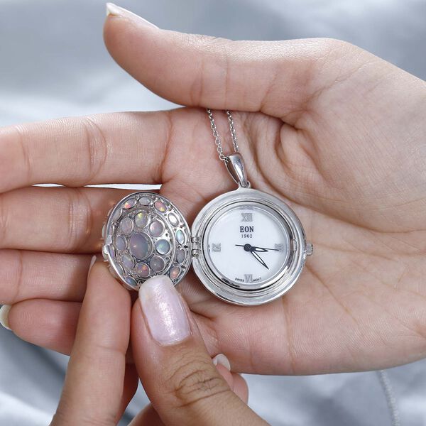 2 in 1 EON Opal und Zirkon-Cluster-Anhänger mit Taschenuhr - 7,90 ct. image number 6