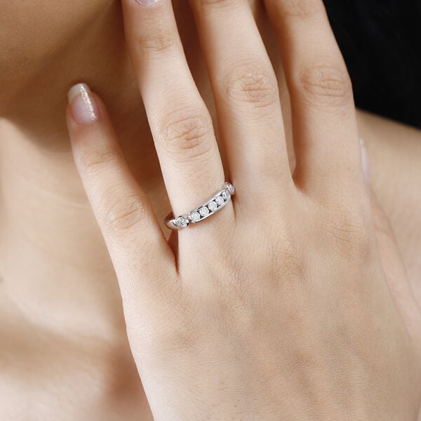 Moissanit Ring, 925 Silber rhodiniert - 0,49 ct. image number 3