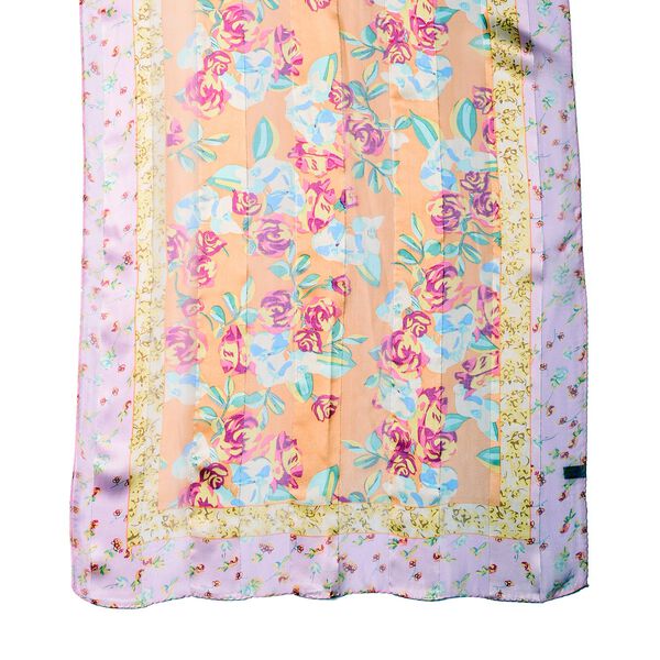 LA MAREY: Bedruckter Schal aus 100% Maulbeerseide, inkl. Geschenkbox, Blumenmuster, Mehrfarbig&nbsp; image number 3