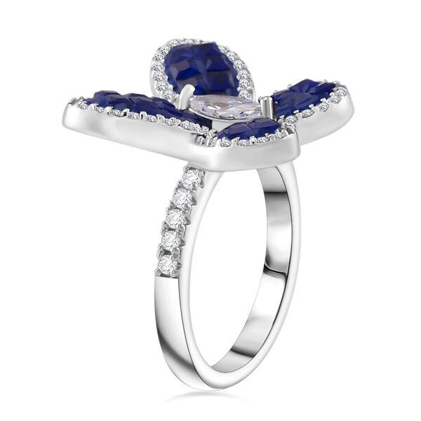 Blauer und weißer Zirkonia Ring image number 4