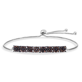 D'Joy Roter Diamant Armband ca. 26.75 cm 925 Silber rhodiniert ca. 0.50 ct