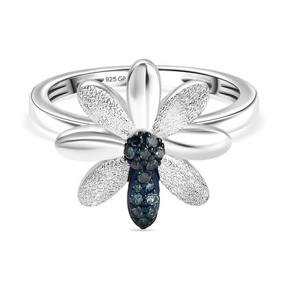 GP Trionfo Kollektion - Blauer Diamant, Kanchanaburi Blauer Saphir Ring 925 Silber rhodiniert (Gr&ouml;&szlig;e 19.00) ca. 0.11 ct
