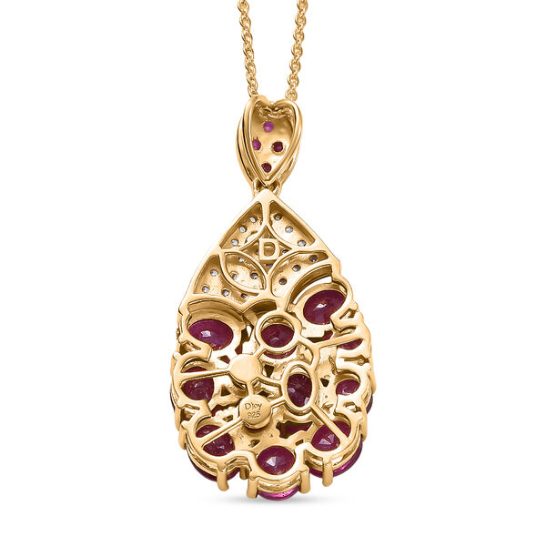 D'Joy afrikanischer Rubin und Zirkon Anh&auml;nger mit 50cm Kette - 5,73 ct. image number 5