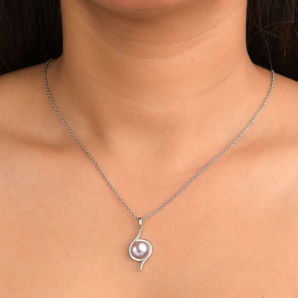 EverTrue rosa Süßwasserperle Anhänger image number 3