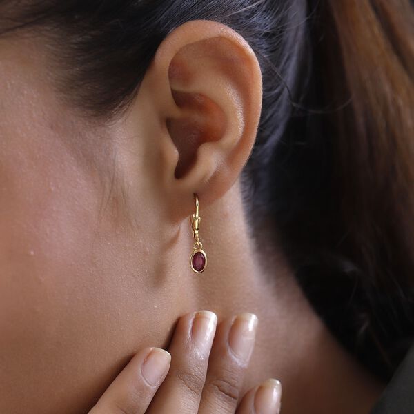 Afrikanische Rubin (Fissure gef&uuml;llt) Ohrringe - 1,33 ct. image number 3