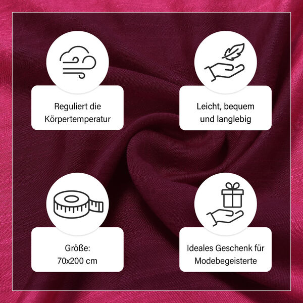 Schal aus Seide und Leinen, 70x200 cm, Rosa image number 5