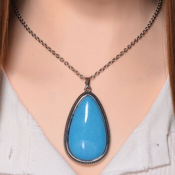 Howlit Halskette ca. 60 cm + 10 cm Extender, Reiner Edelstahl ca. 95.00 ct