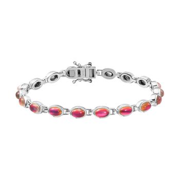 Flamingo Mondstein Armband ca. 19 cm 925 Silber rhodiniert ca. 10,03 ct.