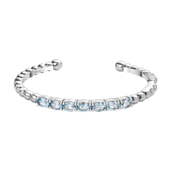 Himmelblauer Topas-Armreif, 19 cm - 6,81 ct.