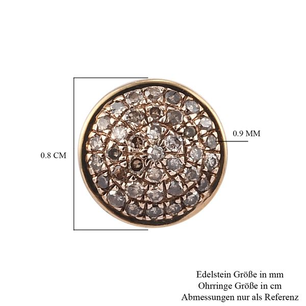 Nat&uuml;rliche Champagner Diamant-Cluster-Ohrstecker in Silber image number 5
