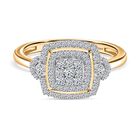 Lab Grown Diamant SI-GH Ring 925 Silber 750 Gelbgold Vermeil (Größe 17.00) ca. 0,50 ct