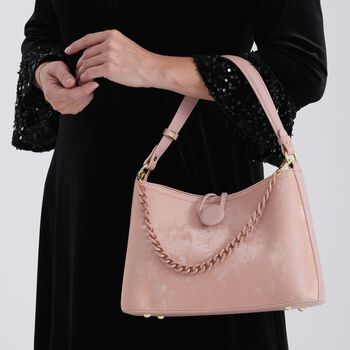 Crossbody Taschen Set 2 teilig mit Rei&szlig;verschlussfach und Innenfach 30 x 12 x 20 cm, Rosa