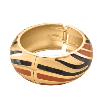 Emaille-Armreif im Wellen-Design, ca. 18 cm, Braun