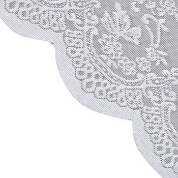 Gardinen mit verstellbarer Metallstange, gestrickter Stoff, 145x90cm, gewebt, wei&szlig;, Ranken