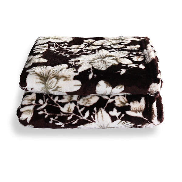 LIVMORE Flanell Decke, 150 x 220 cm, Bordeaux Wei&szlig; image number 4