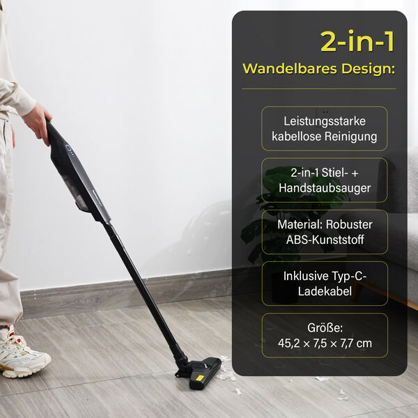2-in-1 kabelloser Staubsauger, Handstaubsauger-Funktion, 45.2x7,5x7.7cm image number 2
