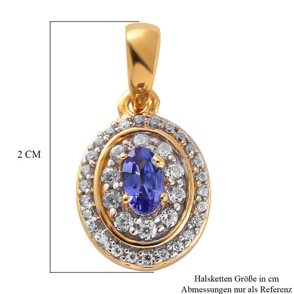 AAA Tansanit und Zirkon-Anh&auml;nger, 925 Silber vergoldet ca. 0,65 ct image number 6