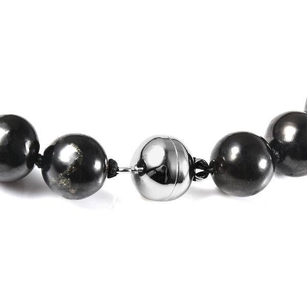 Shungit Perlen Halskette in Silber image number 5
