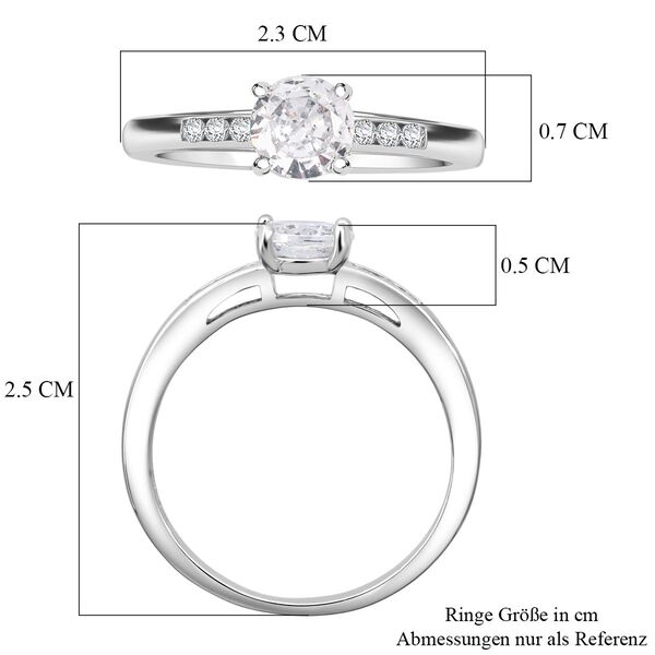 2er Set- Lustro Stella Wei&szlig;er Zirkonia Ring 925 Silber rhodiniert, (Gr&ouml;&szlig;e 19.00) image number 6