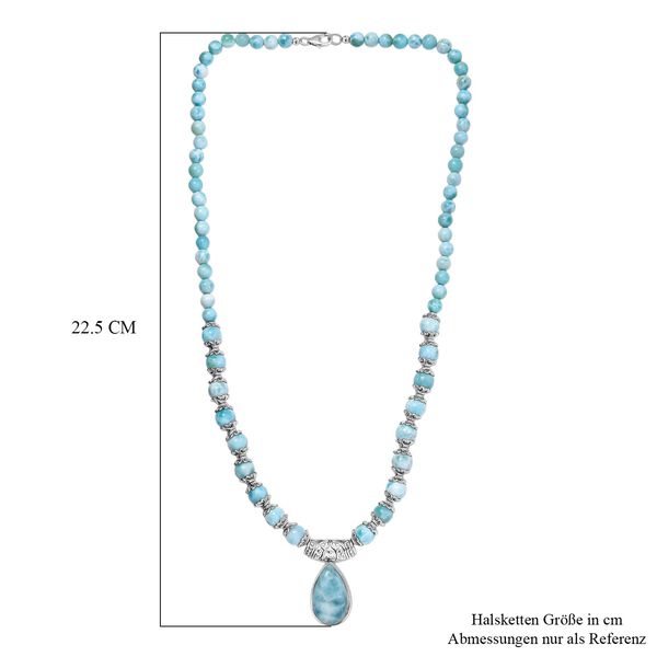 D'Joy AA Larimar Halskette ca. 50 cm 925 Silber rhodiniert (7-8 Werktage Lieferzeit) ca. 145,96 ct. image number 6