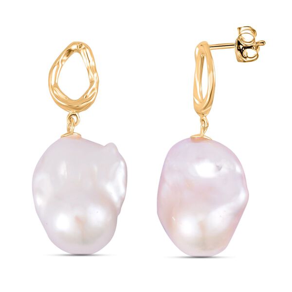 16-18 mm weiße Barockperle-Ohrringe- 3 ct. image number 4