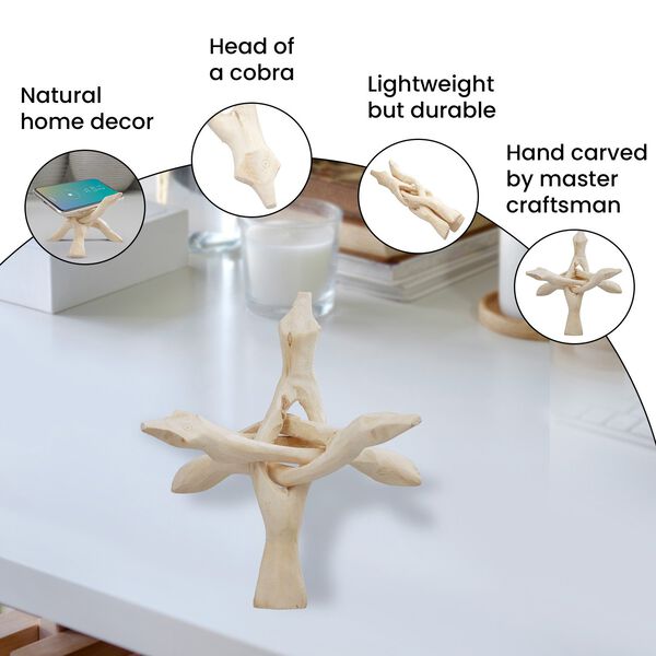 Handgefertigter dreibeiniger Holzständer image number 3