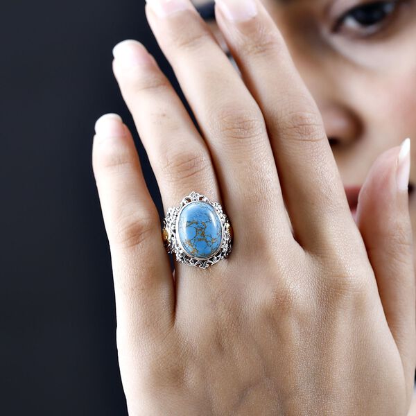 Blauer Mojave T&uuml;rkis-Ring - 9,07 ct. image number 3