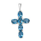 D'Joy London Blau Topas Anhänger 925 Silber rhodiniert ca. 5,65 ct.