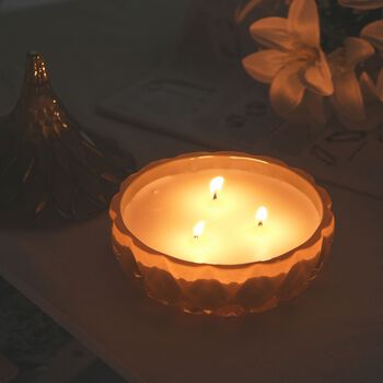 LIVMORE - Duftkerze Winterzauber-Design, 25 Std. Brenndauer, 150g, 4,5 ml &auml;therisches &Ouml;l, Lavendel und Jasmin, Gr&uuml;n