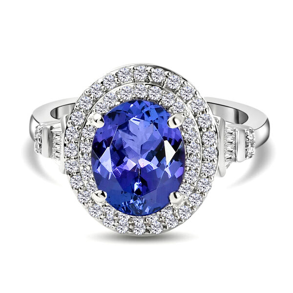 RHAPSODY - AAAA Tansanit und Diamant VS E-F Ring, 950 Platin  ca. 3,40 ct image number 0