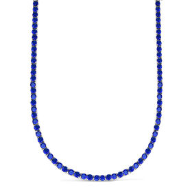 Blaue Zirkonia Halskette, ca. 45 cm, silberfarben ca. 28,25 ct