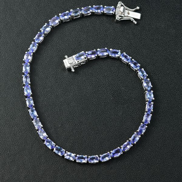 D&rsquo;joy Tansanit, Wei&szlig;er Diamant Armband ca. 20 cm 925 Silber rhodiniert ca. 8,72 ct. image number 1
