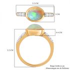 Natürlicher, äthiopischer Welo Opal und Zirkon-Ring, 925 Silber vergoldet - 1,46 ct. image number 6
