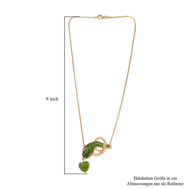 Natürliche Chromdiopsid und afrikanische Rubin-Halskette in Silber image number 6