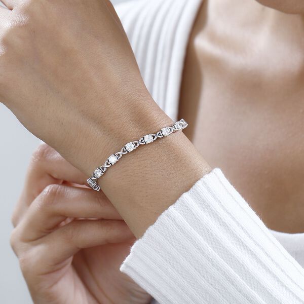 Moissanit Armband ca. 18 cm 925 Silber rhodiniert ca. 4,05 ct. image number 4