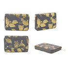 3er-Set Jute Brieftasche, Blattmuster, Größe 19,5x3x9,5 cm, Grau und Gold image number 4