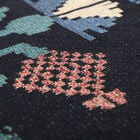 100% Baumwolle, handgewebte Jacquard-Häkeldecke mit Fransen, Blumenmuster, Größe 50x60 cm, Schwarz image number 5
