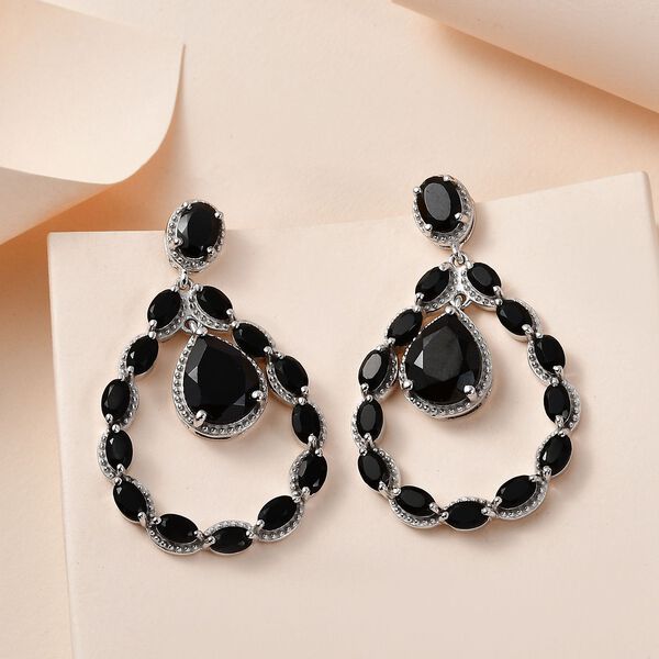 Schwarze Spinell-Ohrringe - 16,71 ct. image number 2