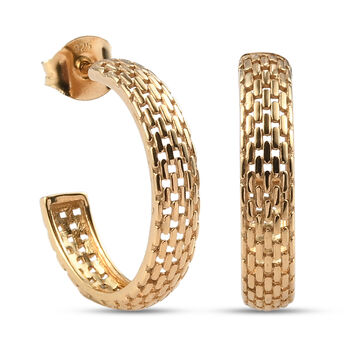 Stilvolle Creolen, 925 Silber vergoldet