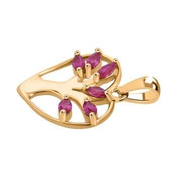 Burma-Rubin  Anh&auml;nger 925 Silber vergoldet ca. 0.48 ct