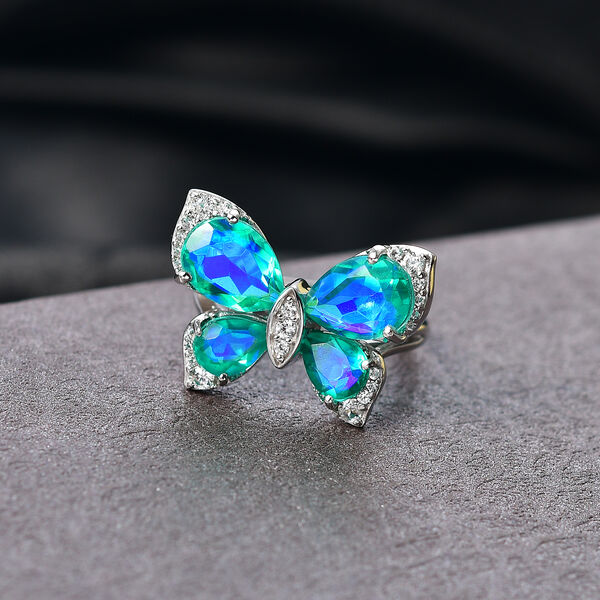 D'Joy Pfau Triplett Quarz und Zirkon Ring - 6,12 ct. image number 1