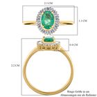 AAA Kolumbianischer Smaragd- und weißer Diamant ring, 585 Gold (Größe 18.00), ca. 1,00 ct image number 6