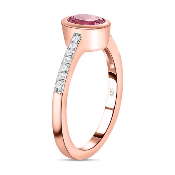 AAA Kunzit und Zirkon-Ring, 925 Silber ros&eacute;vergoldet, 1,39 ct. image number 5