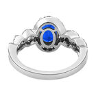 AAA tansanischer, blauer Spinell und weißer Zirkon-Ring, 925 Silber platiniert  ca. 1,91 ct image number 5