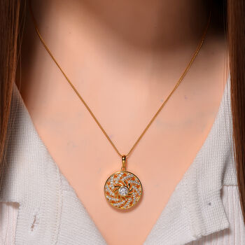 D'Joy Moissanit Anh&auml;nger mit 45cm Kette, 925 Silber vergoldet - 1,60 ct.