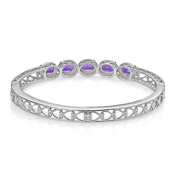 Afrikanischer Amethyst Armreif ca. 18.5 cm 316L Edelstahl ca. 5.55 ct image number 4