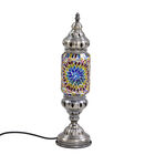 Handgefertigte orientalische Mosaik Glas Tischlampe - Zylinderform, Größe 13x13x40 cm, Mehrfarbig image number 0