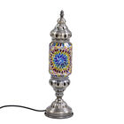 Handgefertigte orientalische Mosaik Glas Tischlampe - Zylinderform, Größe 13x13x40 cm, Mehrfarbig