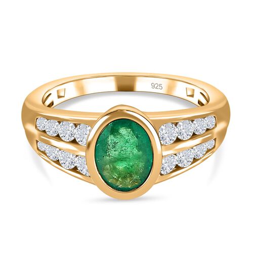 Kagem sambischer Smaragd und Zirkon-Ring - 2,05 ct. image number 0